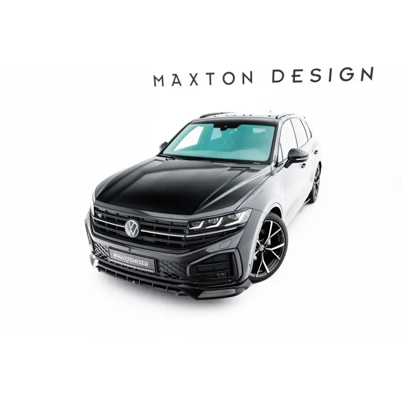 Produit De Marque LAME DU PARE-CHOCS AVANT VOLKSWAGEN TOUAREG R-LINE MK3 FACELIFT - MAXTONDESIGN - FINITION NOIR BRILLANT