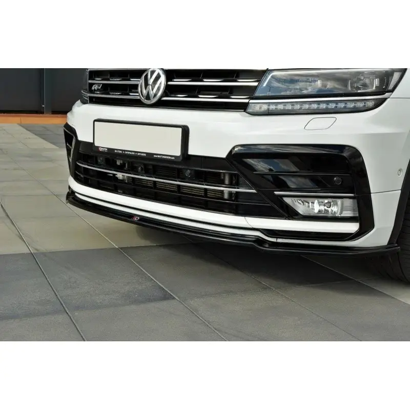 LAME DU PARE-CHOCS AVANT VW TIGUAN MK2 R-LINE - MAXTONDESIGN - FINITION NOIR BRILLANT Offre Du Jour
