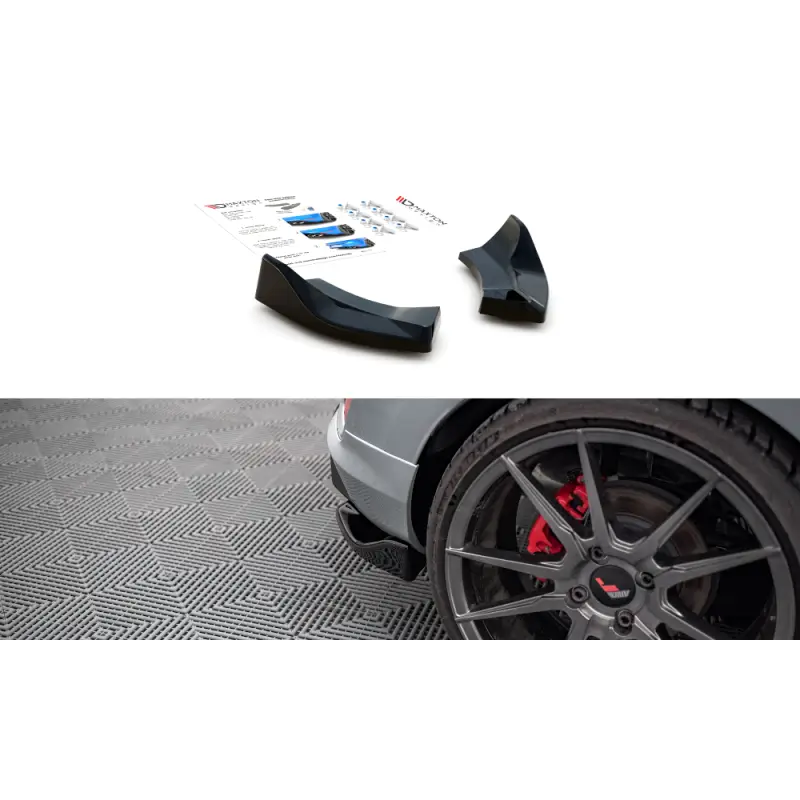 Marque LAMES DE PARE-CHOCS ARRIÈRE LATÉRALES V.1 FORD FIESTA ST MK8 - MAXTON DESIGN - FINITION NOIR BRILLANT