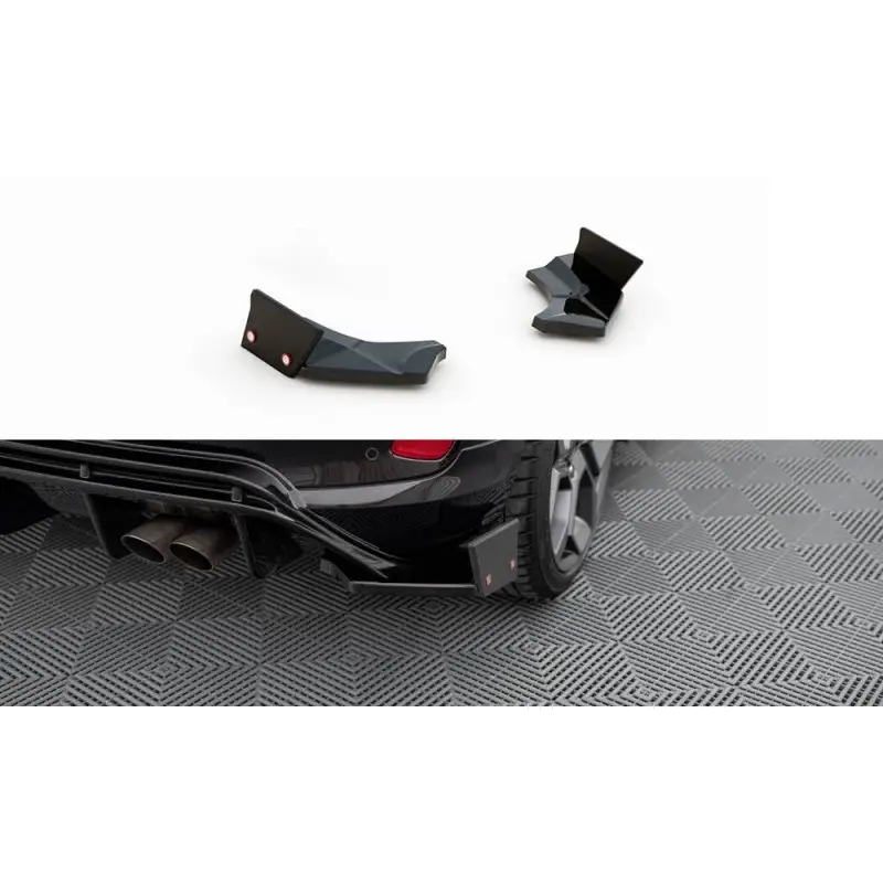 LAMES DE PARE-CHOCS ARRIÈRE LATÉRALES + AILERONS V.4 FORD FIESTA ST MK8 - MAXTON DESIGN - FINITION NOIR BRILLANT Commande En Gros
