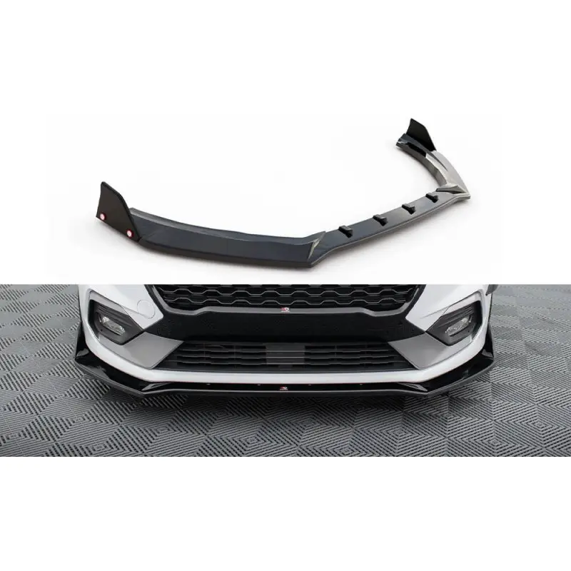 LAME DU PARE-CHOCS AVANT + AILERONS V.4 FORD FIESTA ST / ST-LINE - MAXTON DESIGN - FINITION NOIR BRILLANT Promotion