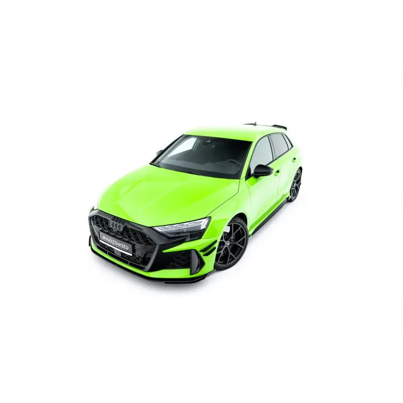Affaire À Saisir STREET PRO LAME DU PARE-CHOCS AVANT + FLAPS AUDI RS3 SPORTBACK 8Y FACELIFT - MAXTONDESIGN - FINITION NOIR