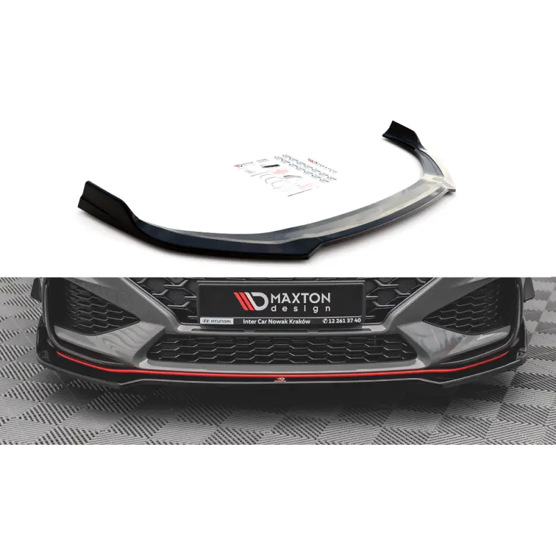 LAME DU PARE-CHOCS AVANT V.3 HYUNDAI I30 N HATCHBACK/FASTBACK MK3 FACELIFT - MAXTON DESIGN - FINITION NOIR BRILLANT Nouvel Arrivage