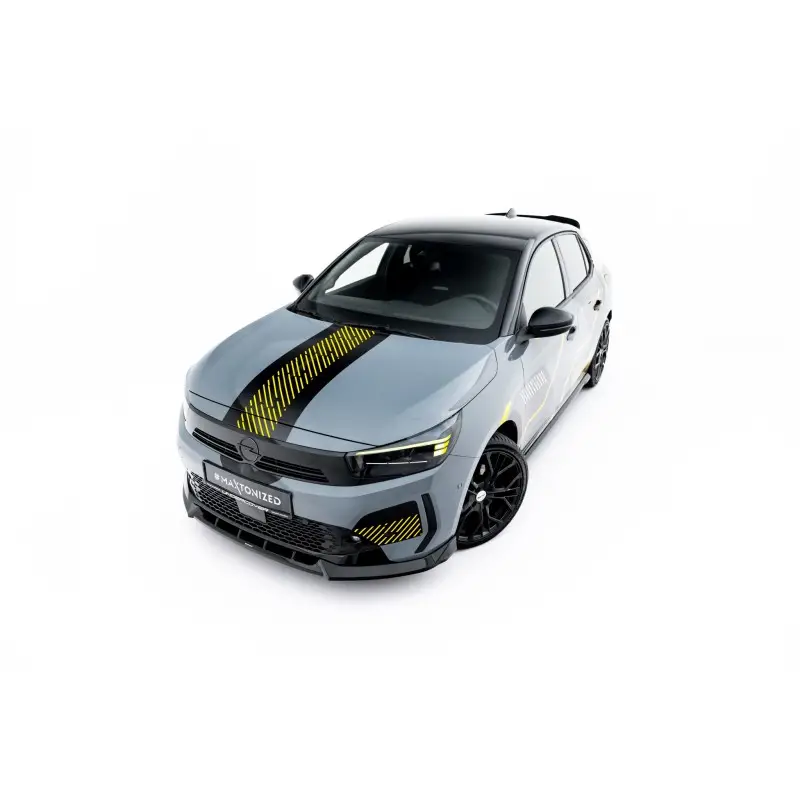 LAME DU PARE-CHOCS AVANT OPEL CORSA F FACELIFT (MK6 FACELIFT) - MAXTONDESIGN - FINITION NOIR BRILLANT Nouvelle Collection