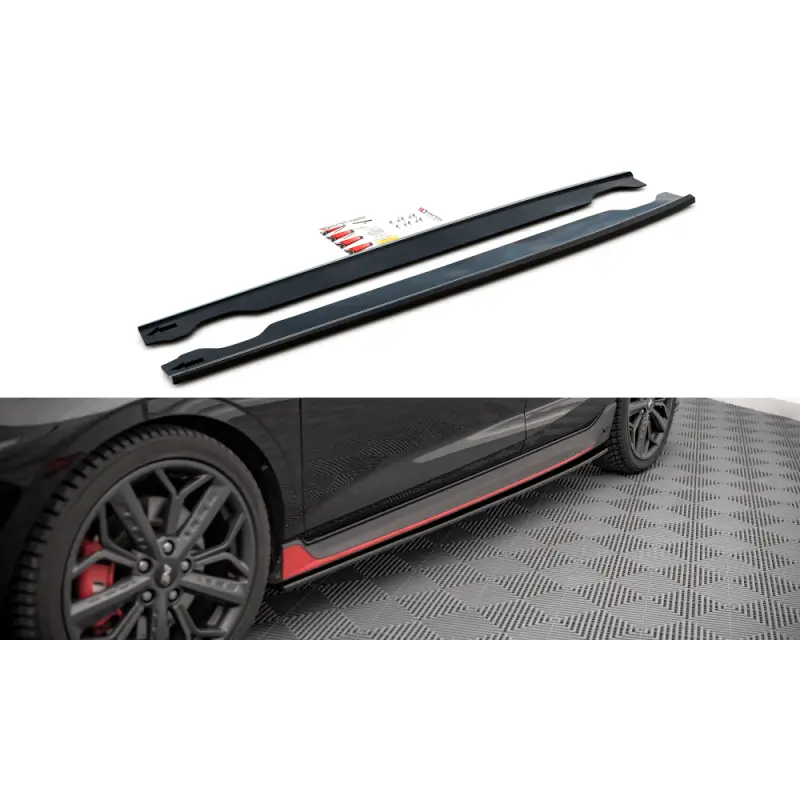 Bon Plan RAJOUTS DES BAS DE CAISSE HYUNDAI I20 N MK3 - MAXTON DESIGN - FINITION NOIR BRILLANT