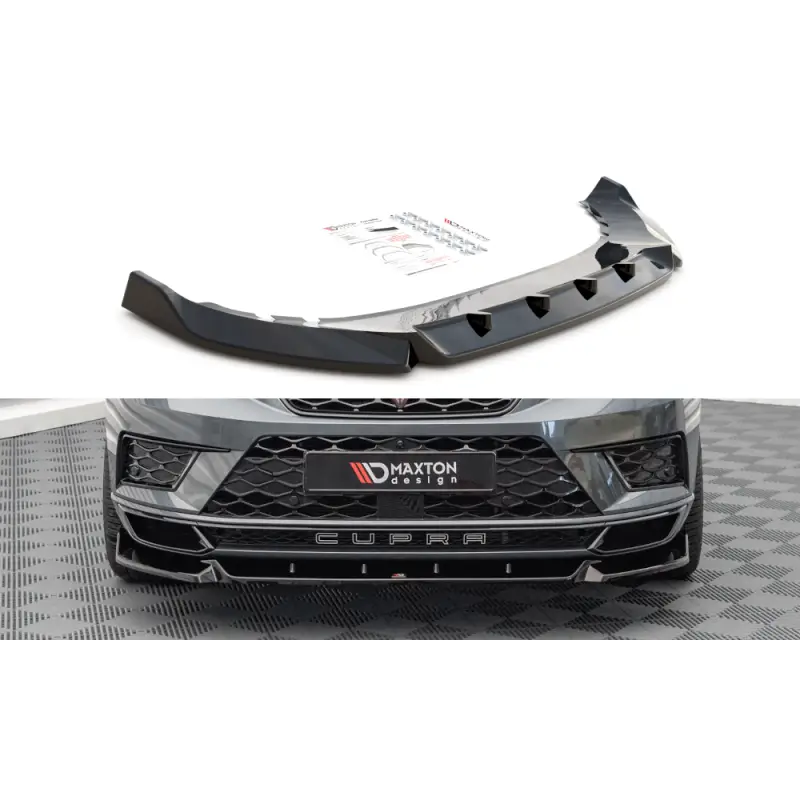 LAME DU PARE-CHOCS AVANT V.1 CUPRA ATECA - MAXTON DESIGN - FINITION NOIR BRILLANT Produit De Marque