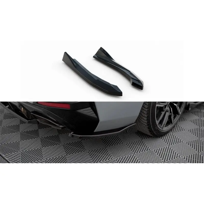 Authentique LAMES DE PARE-CHOCS ARRIERE LATERALES V.2 BMW M440I GRAN COUPE G26 - MAXTONDESIGN - FINITION NOIR BRILLANT