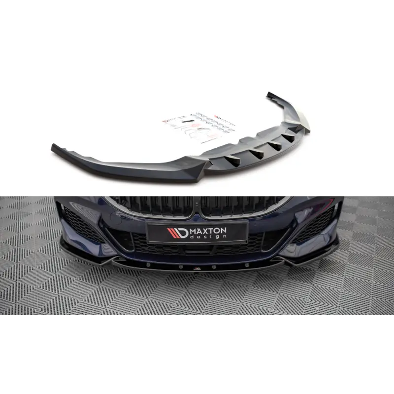 Nouvelle Collection LAME DU PARE-CHOCS AVANT V.3 BMW 8 COUPE G15 / 8 GRAN COUPE M-PACK G16 - MAXTON DESIGN - FINITION NOIR BRILLANT