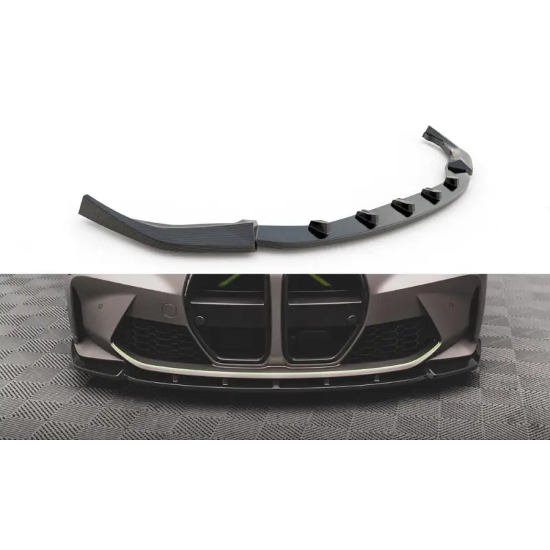 LAME DU PARE-CHOCS AVANT V.1 EN FIBRE DE CARBONE BMW M4 G82- MAXTONDESIGN - VERITABLE CARBON Pas Cher