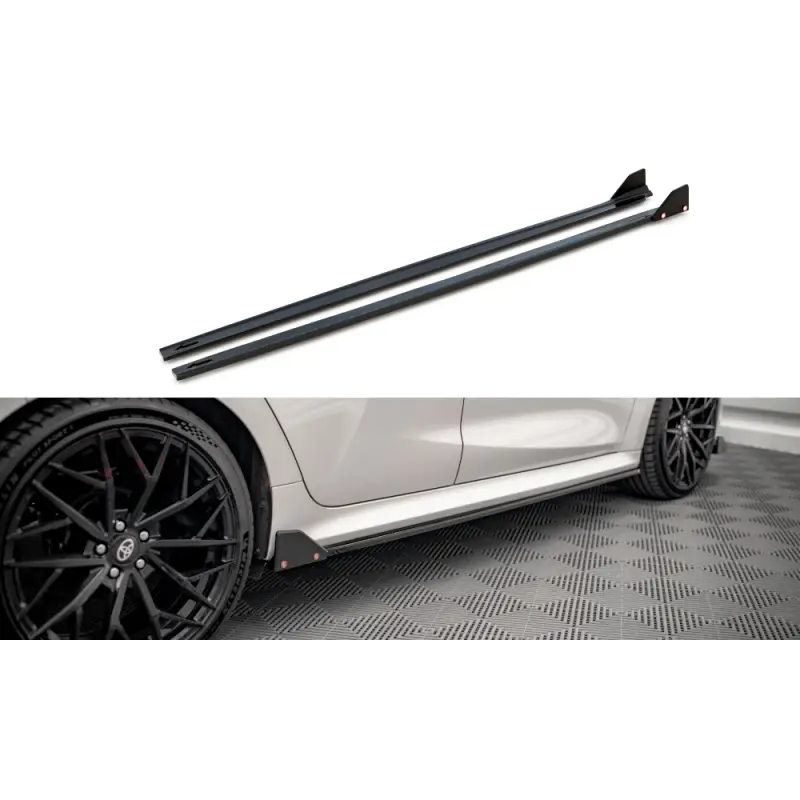 Livraison Express RAJOUTS DES BAS DE CAISSE V.1 + AILERONS TOYOTA YARIS MK4 - MAXTONDESIGN - FINITION NOIR BRILLANT