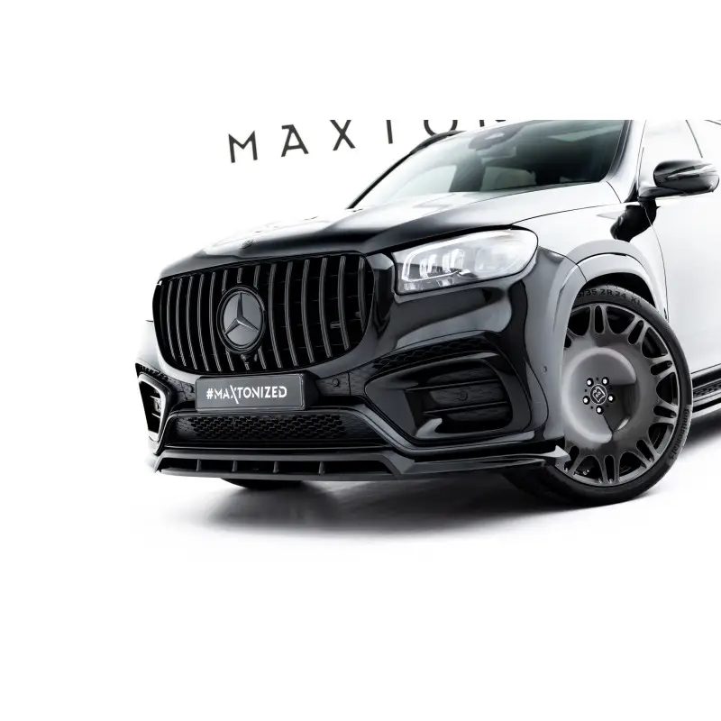 Acheter Direct LAME DU PARE-CHOCS AVANT MERCEDES-BENZ GLS AMG-LINE X167 FACELIFT - MAXTONDESIGN - FINITION NOIR BRILLANT
