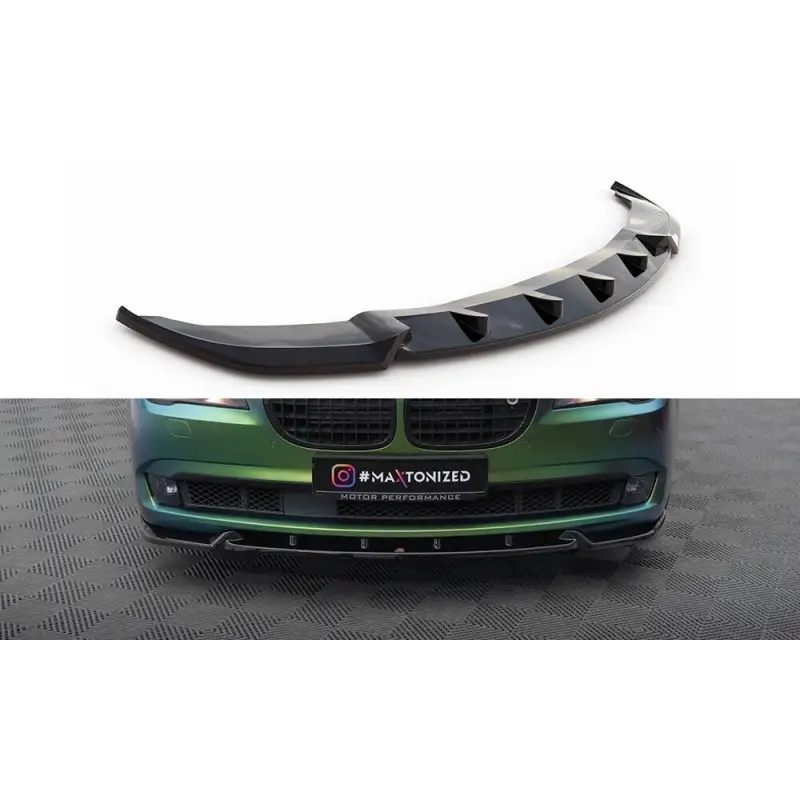 Remise LAME DU PARE-CHOCS AVANT V2 POUR BMW SERIE 7 F01 - MAXTONDESIGN - FINITION NOIR BRILLANT