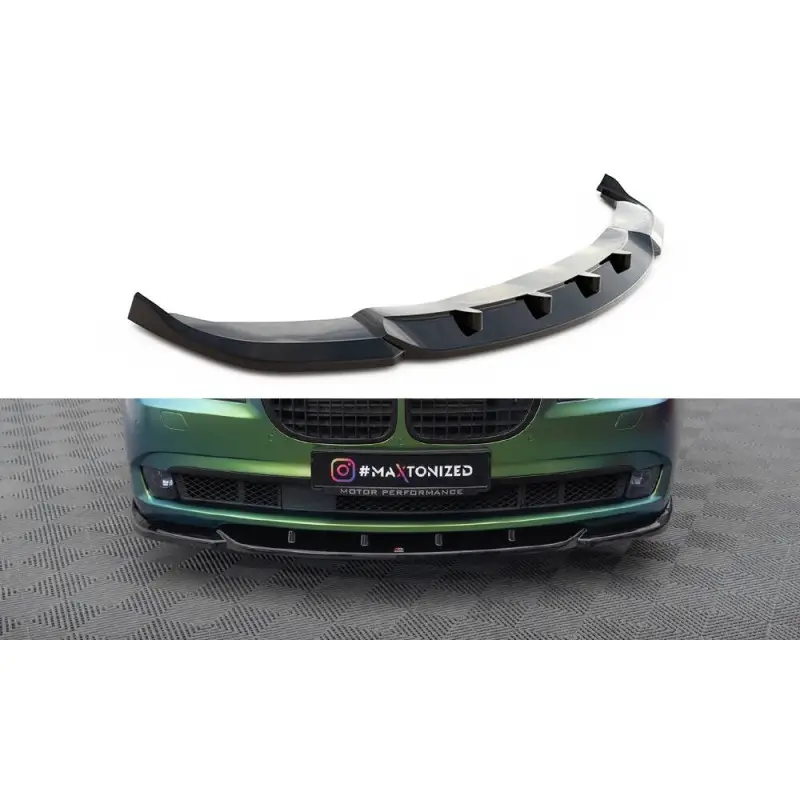Réduction LAME DU PARE-CHOCS AVANT V1 POUR BMW 7 F01 - MAXTONDESIGN - FINITION NOIR BRILLANT