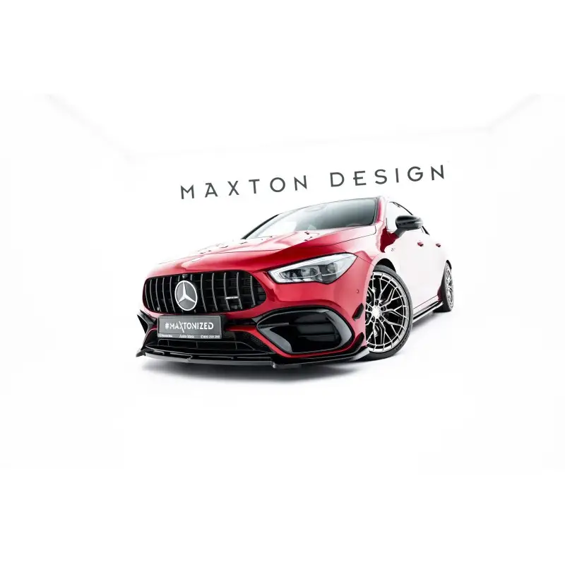 LAME DU PARE-CHOCS AVANT V.5 MERCEDES-AMG CLA 45 AERO C118 - MAXTONDESIGN - FINITION NOIR BRILLANT Commander Maintenant