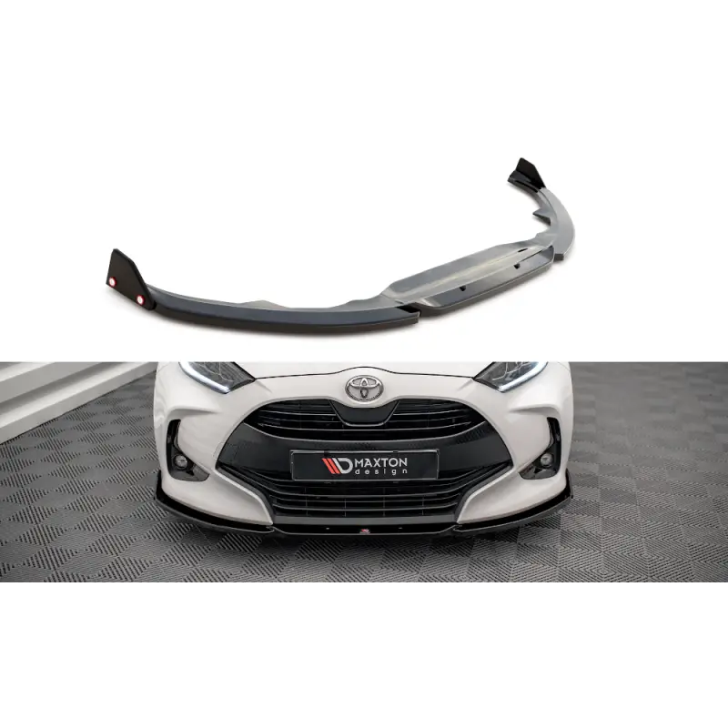 LAME DU PARE-CHOCS AVANT V.1 + AILERONS TOYOTA YARIS MK4 - MAXTONDESIGN - FINITION NOIR BRILLANT Petit Prix