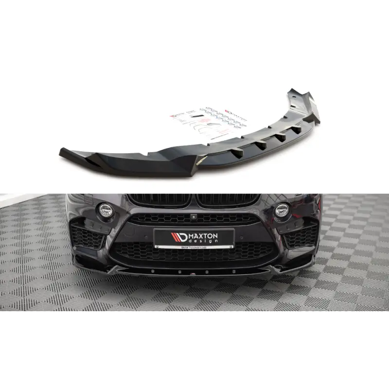 Must-Have LAME DU PARE-CHOCS AVANT V.1 BMW X5M F85 + X6M F86 - MAXTON DESIGN - FINITION NOIR BRILLANT