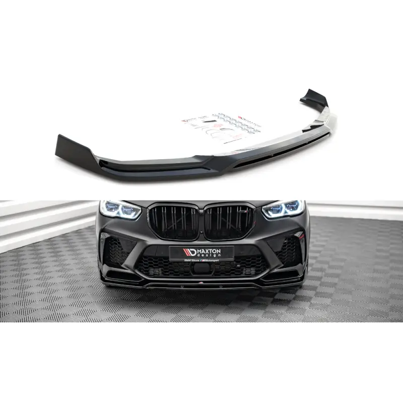 Soldes LAME DU PARE-CHOCS AVANT V.3 BMWX5M F95 - MAXTON DESIGN - FINITION NOIR BRILLANT