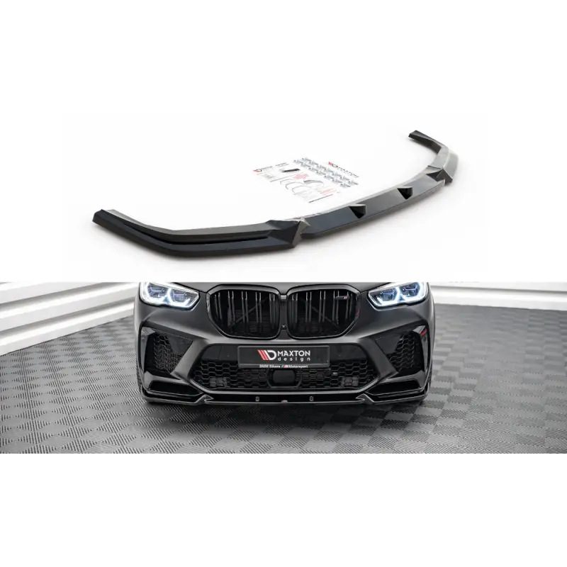 Dernière Chance LAME DU PARE-CHOCS AVANT V.1 BMWX5M F95 - MAXTON DESIGN - FINITION NOIR BRILLANT