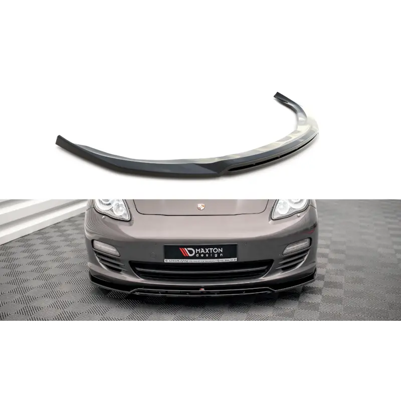 LAME DU PARE-CHOCS AVANT V.1 PORSCHE PANAMERA / PANAMERA DIESEL 970 - MAXTONDESIGN - FINITION NOIR BRILLANT Retour Gratuit