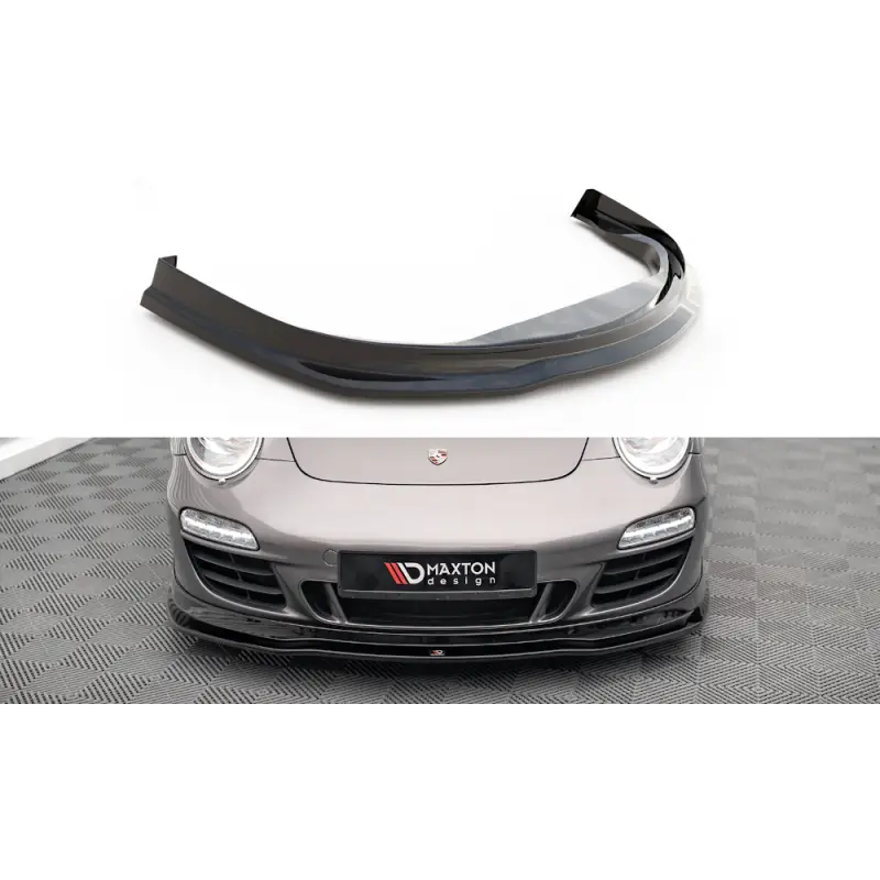 LAME DU PARE-CHOCS AVANT V.1 PORSCHE 911 CARRERA GTS 997 FACELIFT - MAXTONDESIGN - FINITION NOIR BRILLANT Solde