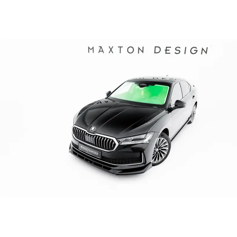Paiement Sécurisé LAME DU PARE-CHOCS AVANT V.2 SKODA SUPERB MK4 - MAXTONDESIGN - FINITION NOIR BRILLANT