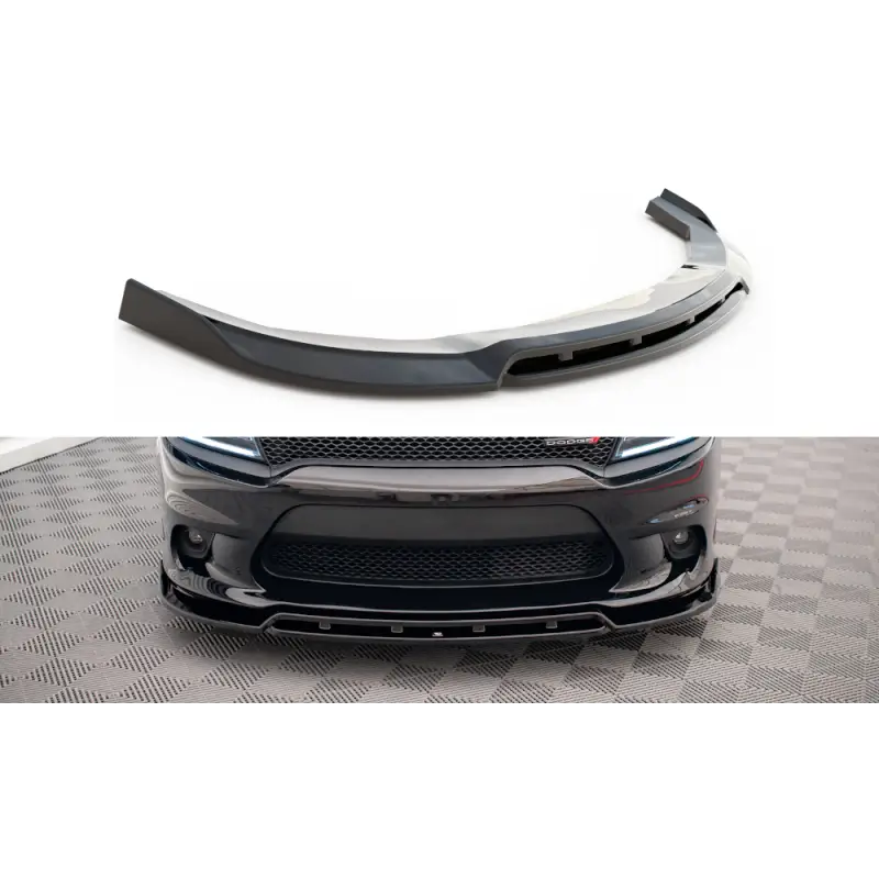Livraison Gratuite LAME DU PARE-CHOCS AVANT V.1 DODGE CHARGER SRT MK7 FACELIFT - MAXTONDESIGN - FINITION NOIR BRILLANT