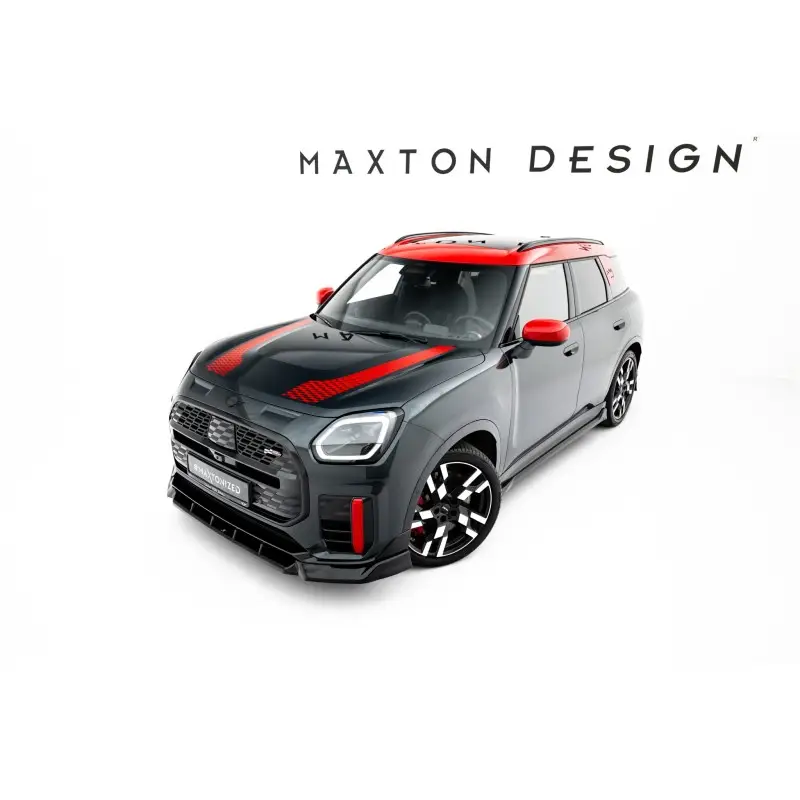 Promotion Saisonnière LAME DU PARE-CHOCS AVANT MINI COUNTRYMAN JCW U25 - MAXTONDESIGN - FINITION NOIR BRILLANT
