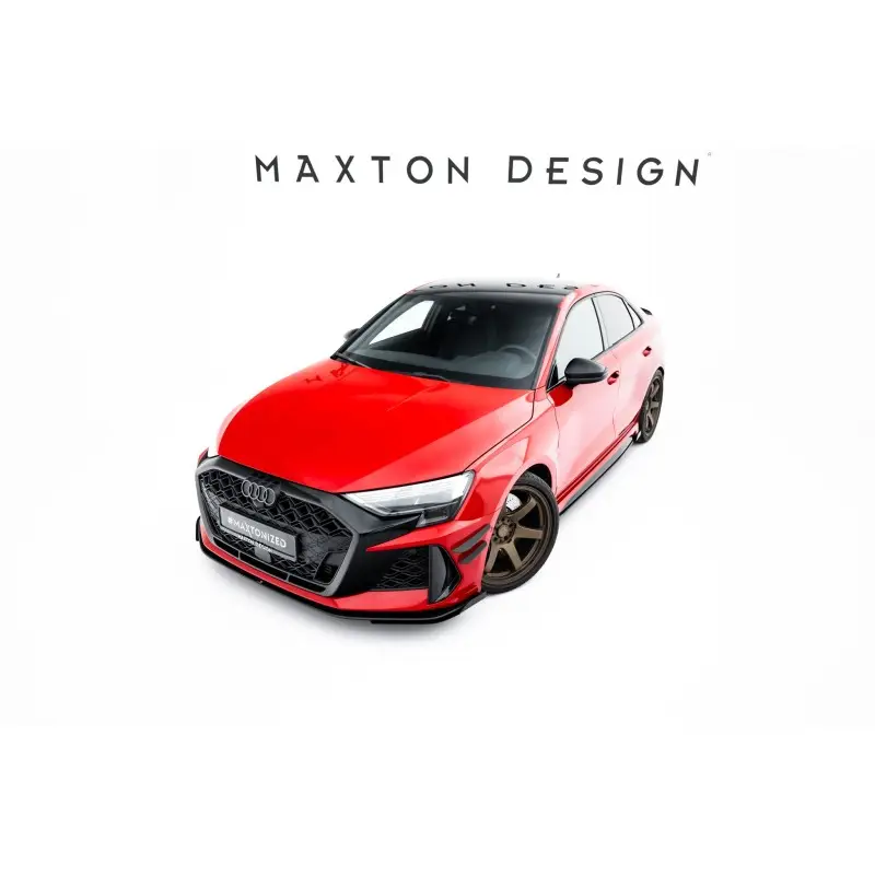 Soldes STREET PRO LAME DU PARE-CHOCS AVANT + FLAPS AUDI RS3 SEDAN 8Y FACELIFT - MAXTONDESIGN - FINITION NOIR