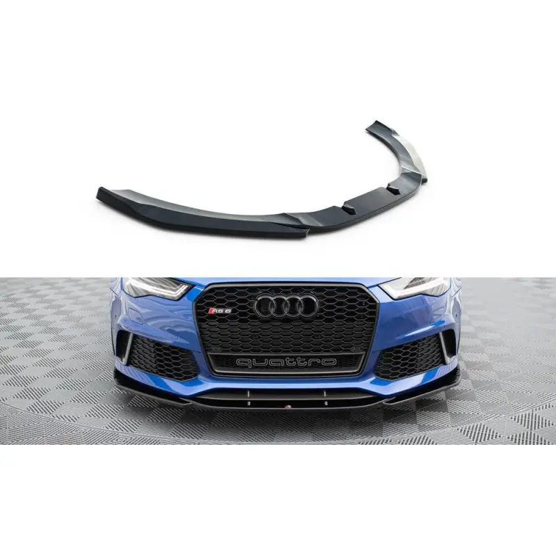 Usine Directe LAME DU PARE-CHOCS AVANT V.3 AUDI RS6 C7 - MAXTON DESIGN - FINITION NOIR BRILLANT