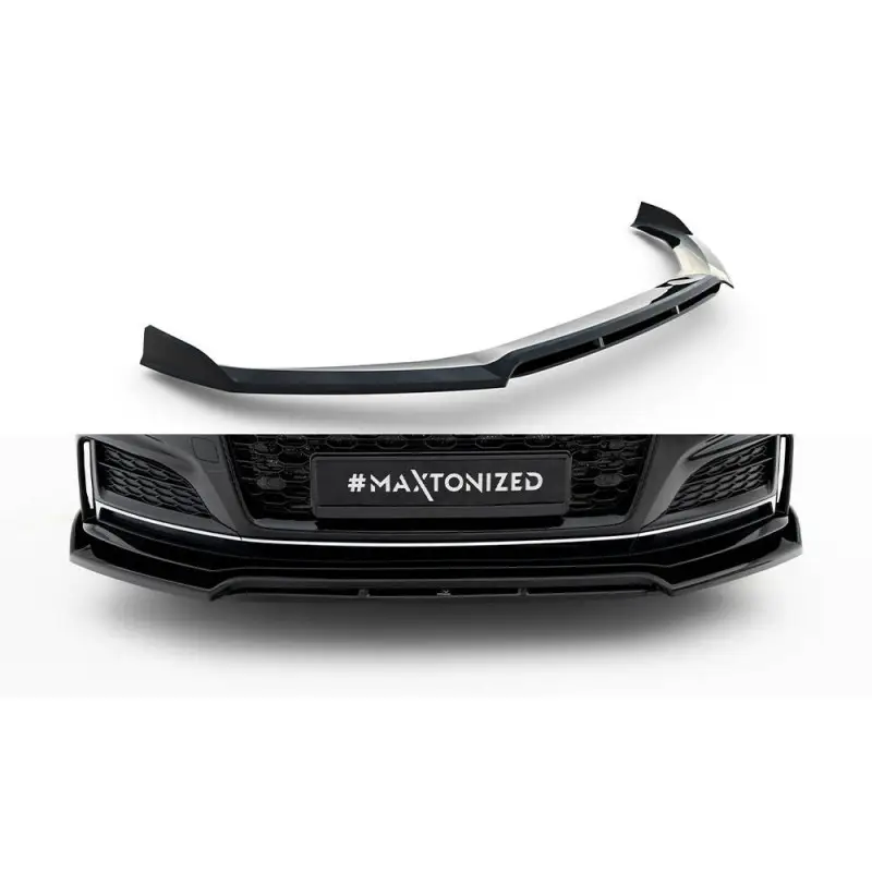 Petit Prix LAME DU PARE-CHOCS AVANT AUDI S5 / A5 S-LINE COUPE / SPORTBACK F5 - MAXTONDESIGN - FINITION NOIR BRILLANT