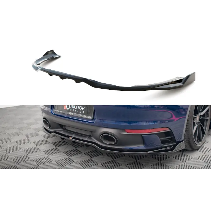 Vente Flash CENTRAL ARRIERE SPLITTER (AVEC UNE BARRE VERTICALE) V.2 PORSCHE 911 CARRERA AERO 992 - MAXTONDESIGN - FINITION NOIR BRILLANT