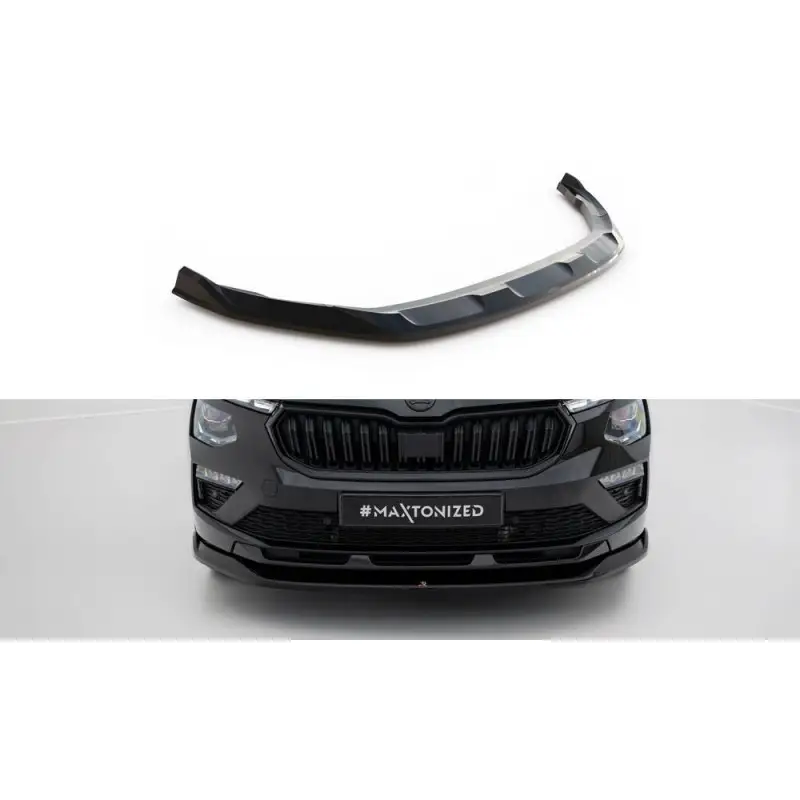 LAME DU PARE-CHOCS AVANT V.1 SKODA KAMIQ MONTE CARLO MK1 FACELIFT - MAXTONDESIGN - FINITION NOIR BRILLANT Soldes