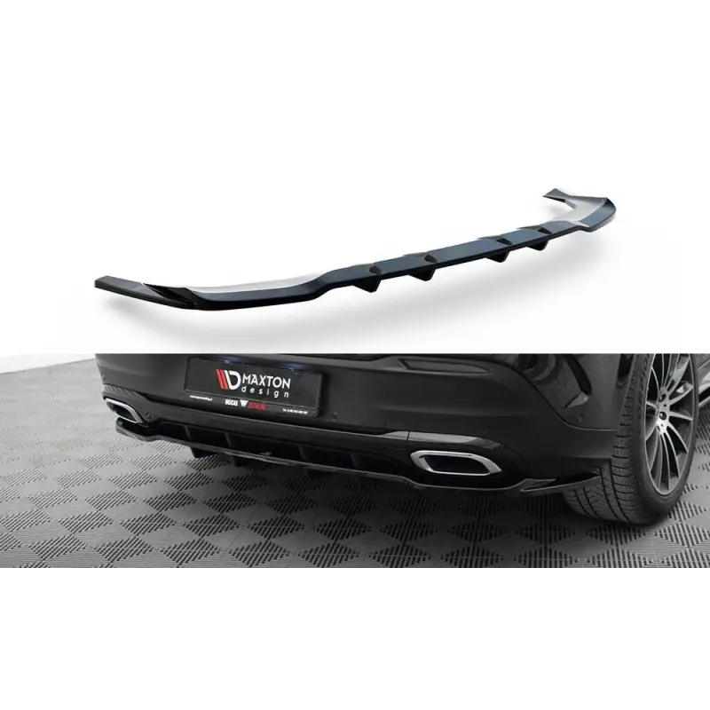 Acheter En Ligne CENTRAL ARRIERE SPLITTER (AVEC UNE BARRE VERTICALE) MERCEDES-BENZ GLE COUPE AMG-LINE C167 - MAXTONDESIGN - FINITION NOIR BRILLAN