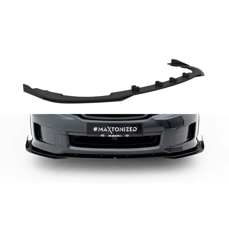 Dernière Chance STREET PRO LAME DU PARE-CHOCS AVANT + FLAPS SUBARU IMPREZA WRX STI MK3 FACELIFT - MAXTONDESIGN - FINITION NOIR BRILLANT