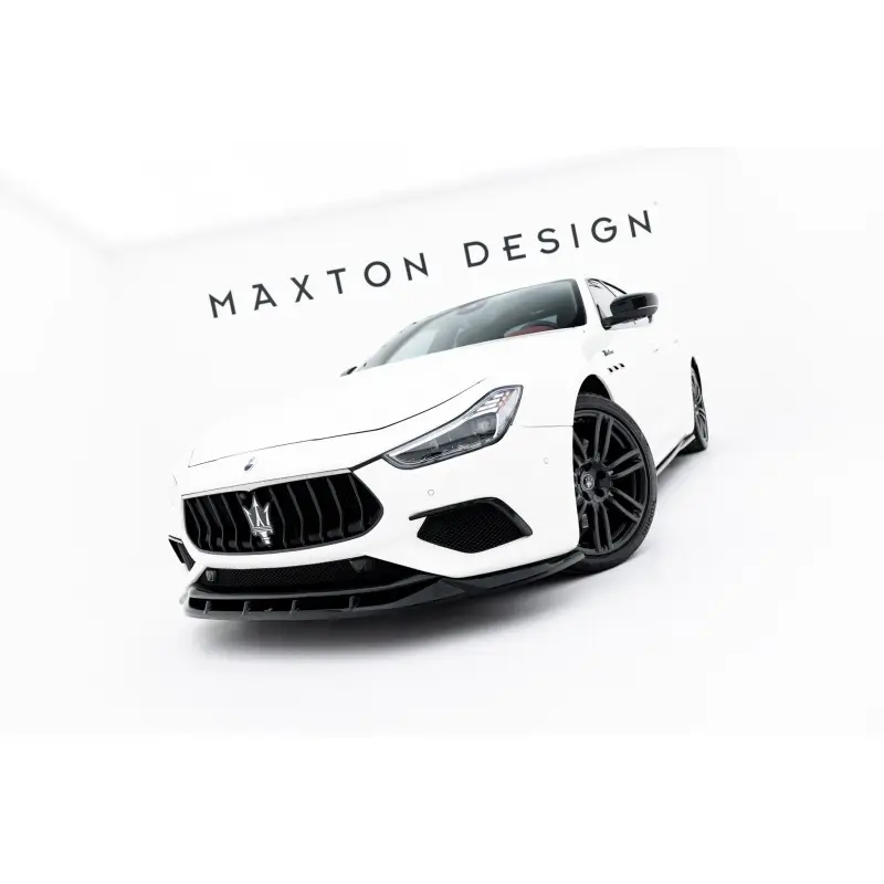 LAME DU PARE-CHOCS AVANT MASERATI GHIBLI MODENA MK3 FACELIFT - MAXTONDESIGN - FINITION NOIR BRILLANT Dernière Chance