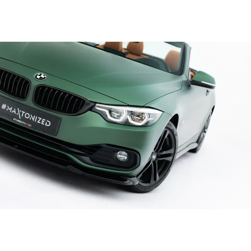 LAME DU PARE-CHOCS AVANT BMW 4 CABRIO / COUPE F33 / F32 - MAXTONDESIGN - FINITION NOIR BRILLANT Promotion