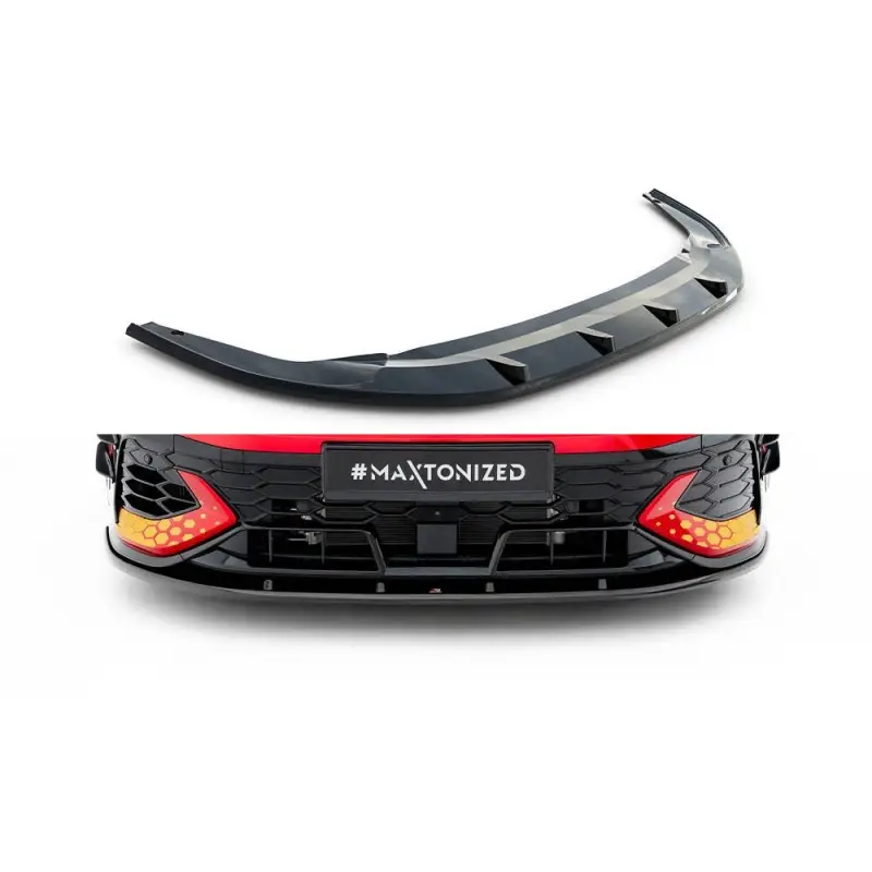 Acheter En Ligne LAME DU PARE-CHOCS AVANT V.2 VOLKSWAGEN GOLF GTI CLUBSPORT MK8 FACELIFT - MAXTONDESIGN - FINITION NOIR BRILLANT