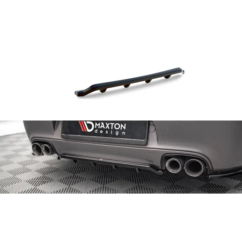 CENTRAL ARRIERE SPLITTER (AVEC UNE BARRE VERTICALE) PORSCHE 911 CARRERA / CARRERA GTS 997 FACELIFT - MAXTONDESIGN - FINITION NOI Nouvelle Collection