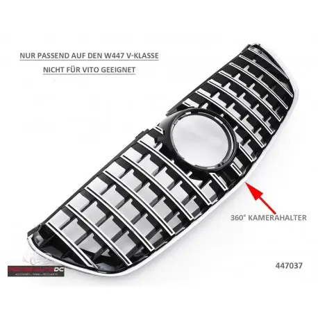 Réduction CALANDRE LOOK GT-R PANAMERICANA MERCEDES W447 V-KLASSE 360° NOIR - CHROME (14-19)