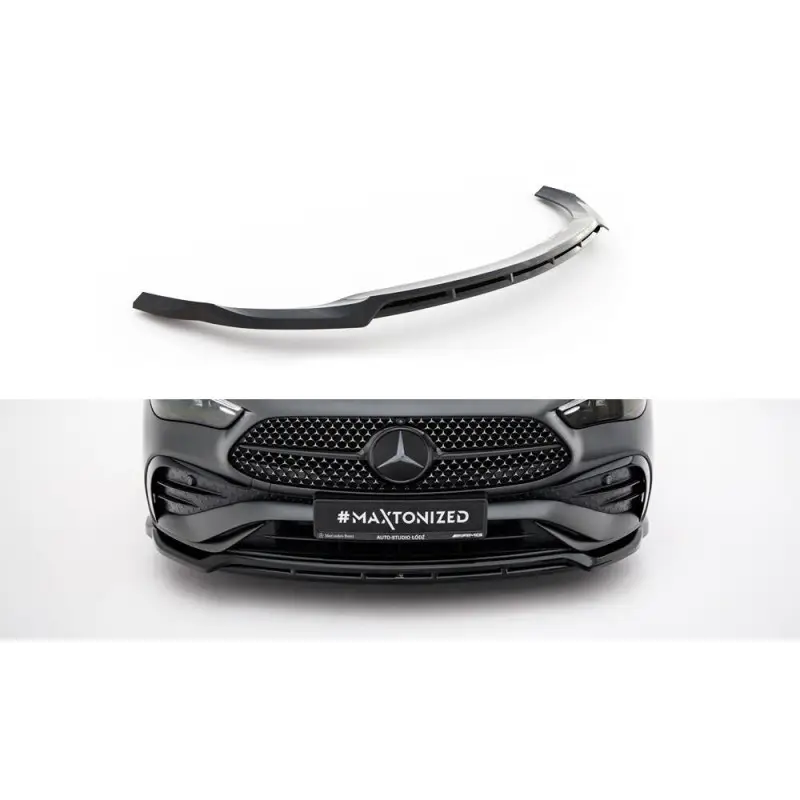 LAME DU PARE-CHOCS AVANT V.1 MERCEDES-BENZ CLE AMG-LINE C236 - MAXTONDESIGN - FINITION NOIR BRILLANT Livraison Gratuite