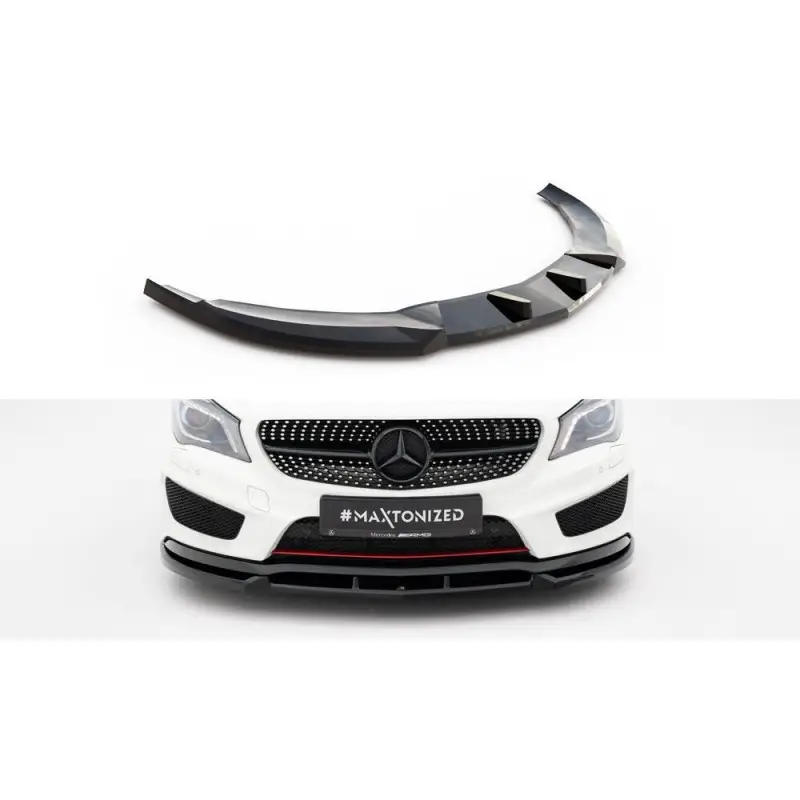 Livraison Express LAME DU PARE-CHOCS AVANTMERCEDES-BENZ CLA AMG-LINE C117 - MAXTONDESIGN - FINITION NOIR BRILLANT