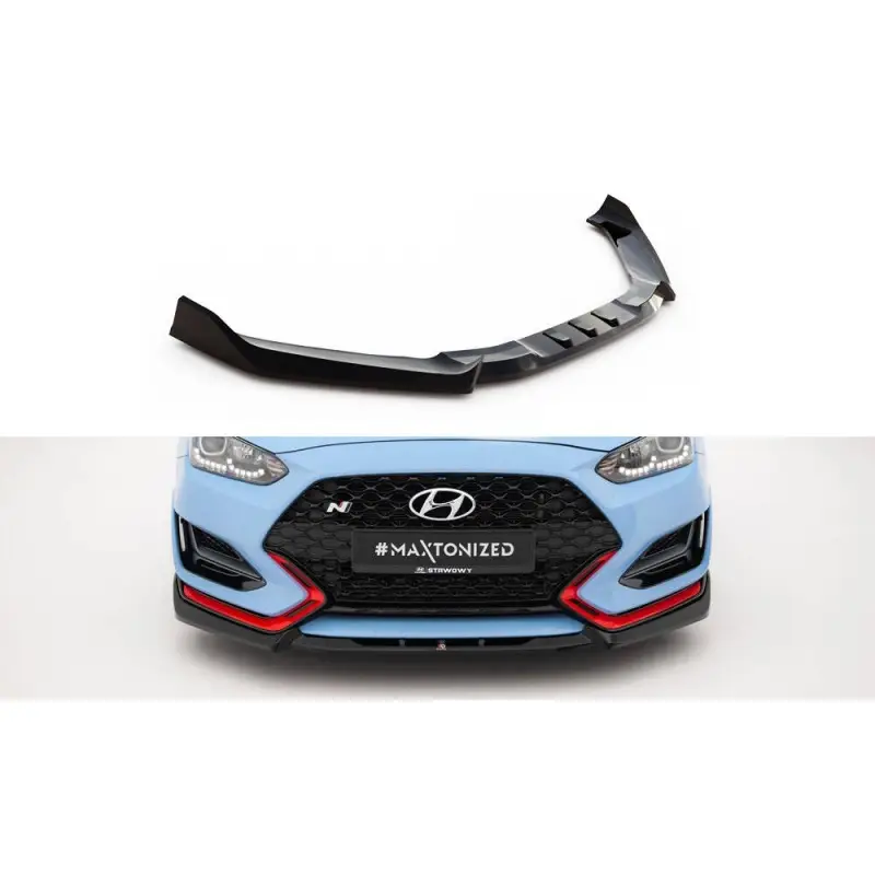 Super Prix LAME DU PARE-CHOCS AVANTV.2 HYUNDAI VELOSTER N MK2 - MAXTONDESIGN - FINITION NOIR BRILLANT