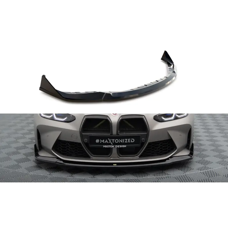 Populaire LAME DU PARE-CHOCS AVANT V.4 CSL LOOK BMW M3 SEDAN / TOURING G80 / G81 - MAXTONDESIGN - FINITION NOIR BRILLANT