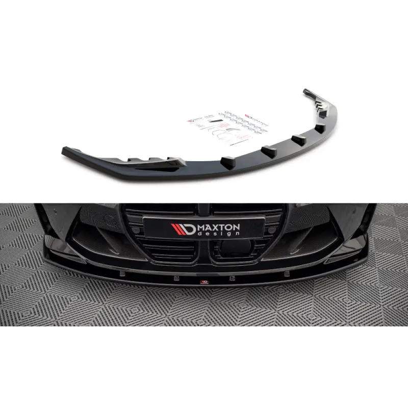 Jusqu’à Épuisement Des Stocks LAME DU PARE-CHOCS AVANT V.1 BMW M3 SEDAN / TOURING G80 / G81 - MAXTONDESIGN - FINITION NOIR BRILLANT