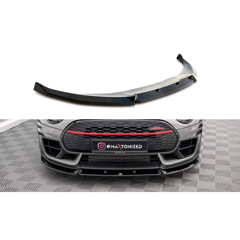 Acheter En Ligne LAME DU PARE-CHOCS AVANT V.3 MINI COOPER CLUBMAN JOHN COOPER WORKS F54- MAXTONDESIGN - FINITION NOIR BRILLANT