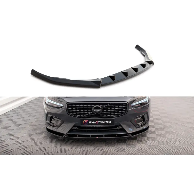 Achat Immédiat LAME DU PARE-CHOCS AVANT VOLVO V90 R-DESIGN MK2 - MAXTONDESIGN - FINITION NOIR BRILLANT