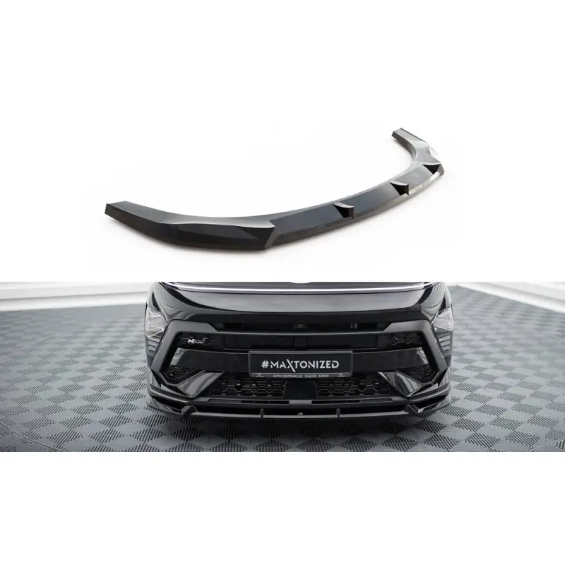 Authentique LAME DU PARE-CHOCS AVANT HYUNDAI KONA N-LINE MK2 - MAXTONDESIGN - FINITION NOIR BRILLANT