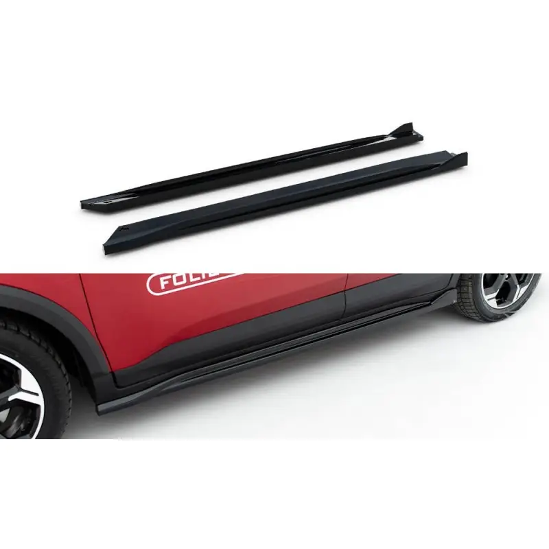 Acheter Direct RAJOUTS DES BAS DE CAISSE FORD TOURNEO COURIER MK2 - MAXTONDESIGN - FINITION NOIR BRILLANT