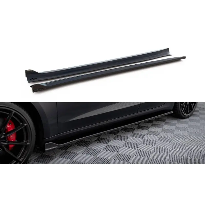 Super Prix RAJOUTS DES BAS DE CAISSE V.3 TESLA MODEL 3 PERFORMANCE MK1 FACELIFT- MAXTONDESIGN - FINITION NOIR BRILLANT