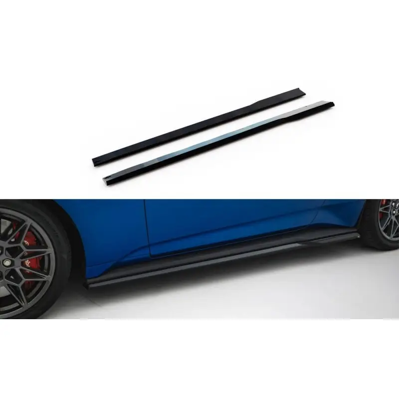 Jusqu’à Épuisement Des Stocks RAJOUTS DES BAS DE CAISSE FORD MUSTANG GT MK7 - MAXTONDESIGN - FINITION NOIR BRILLANT
